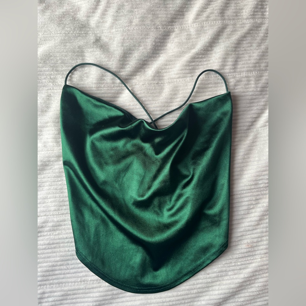Emerald Green Satin Top